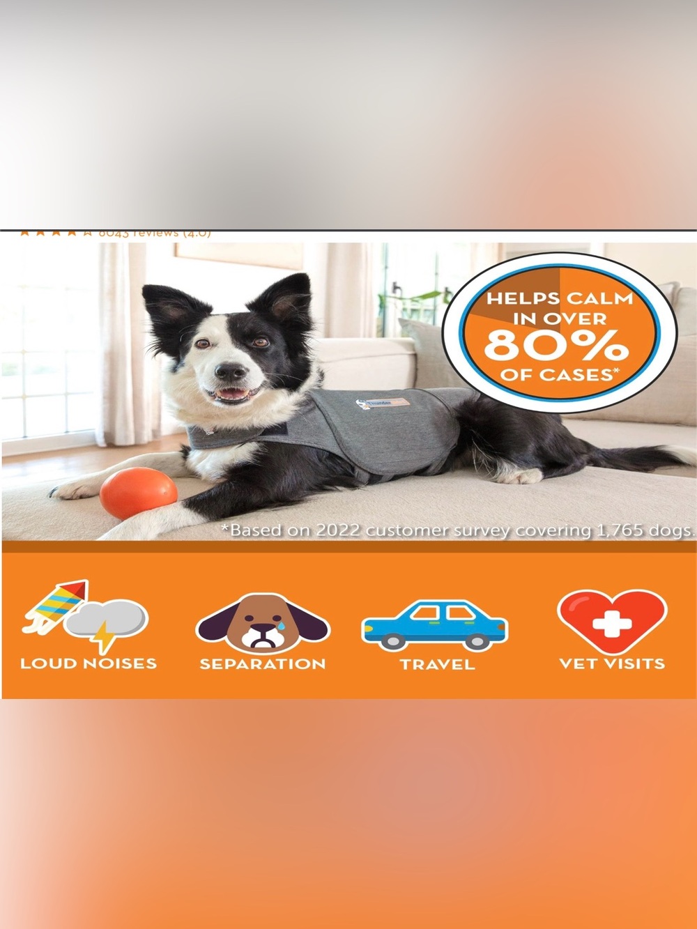 Gray Thundershirt for Dogs, Sm - Picture 3 of 12